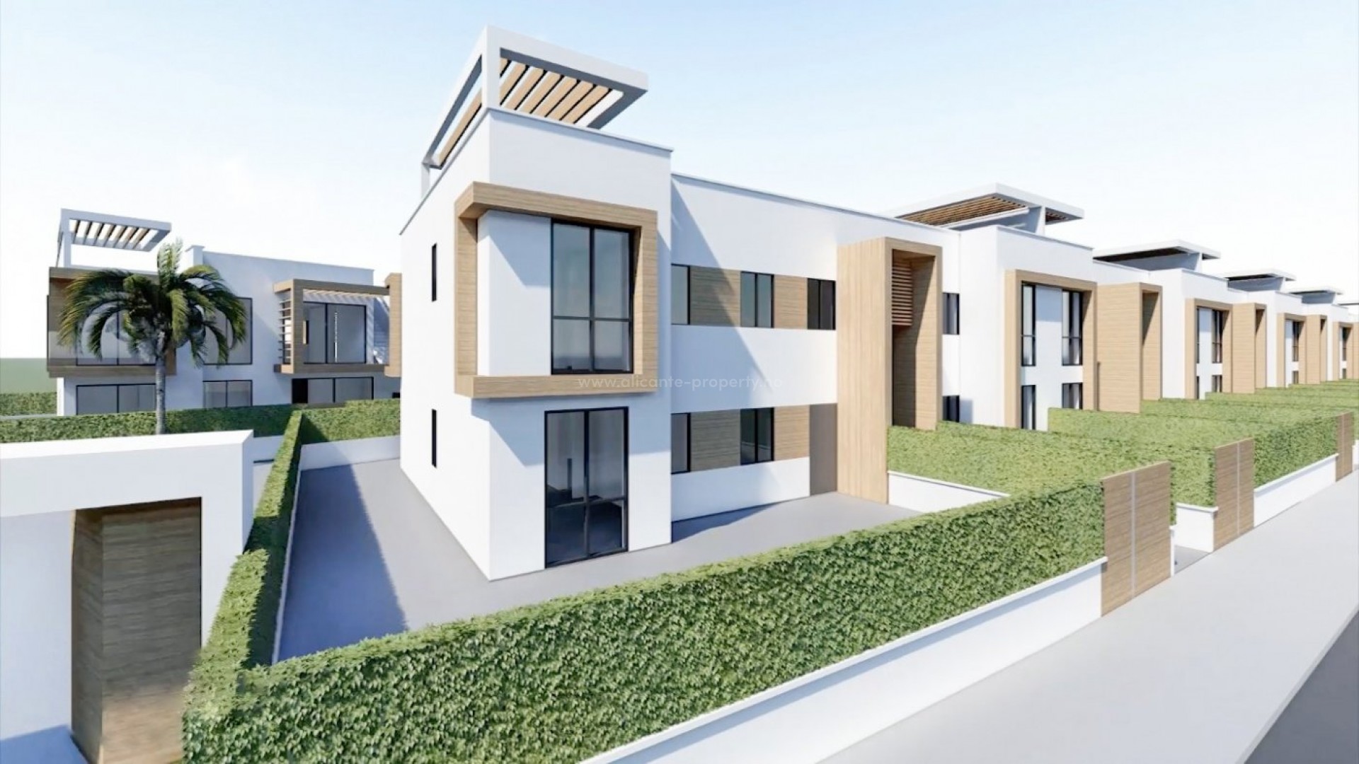 New built bungalows/townhouses in Orihuela Costa, 2 and 3 bedrooms, top floor with private solarium, private garden, shared pool. 5 min from Villamartin golf