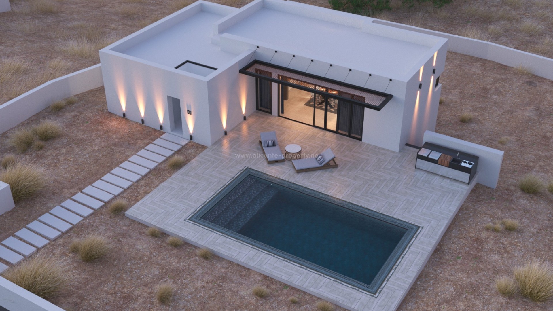 New built luxury villa In Las Colinas Golf, Alicante province only 40min from Alicante airport, 3 bedrooms, 3 bathrooms, private pool, large terrace