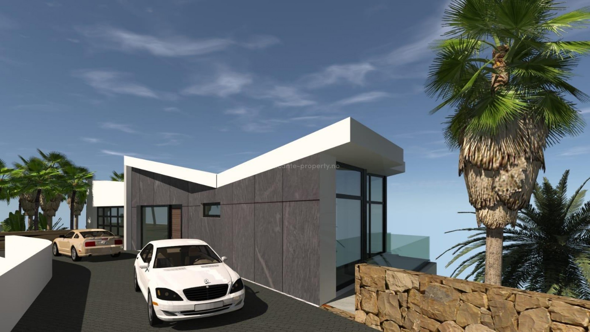 New built luxury villa with sea view in Calpe, 4 bedrooms, 5 bathrooms, private garden with pool. Close to the beach and the cities of Altea, Benidorm, Teulada-Moraira, Benissa