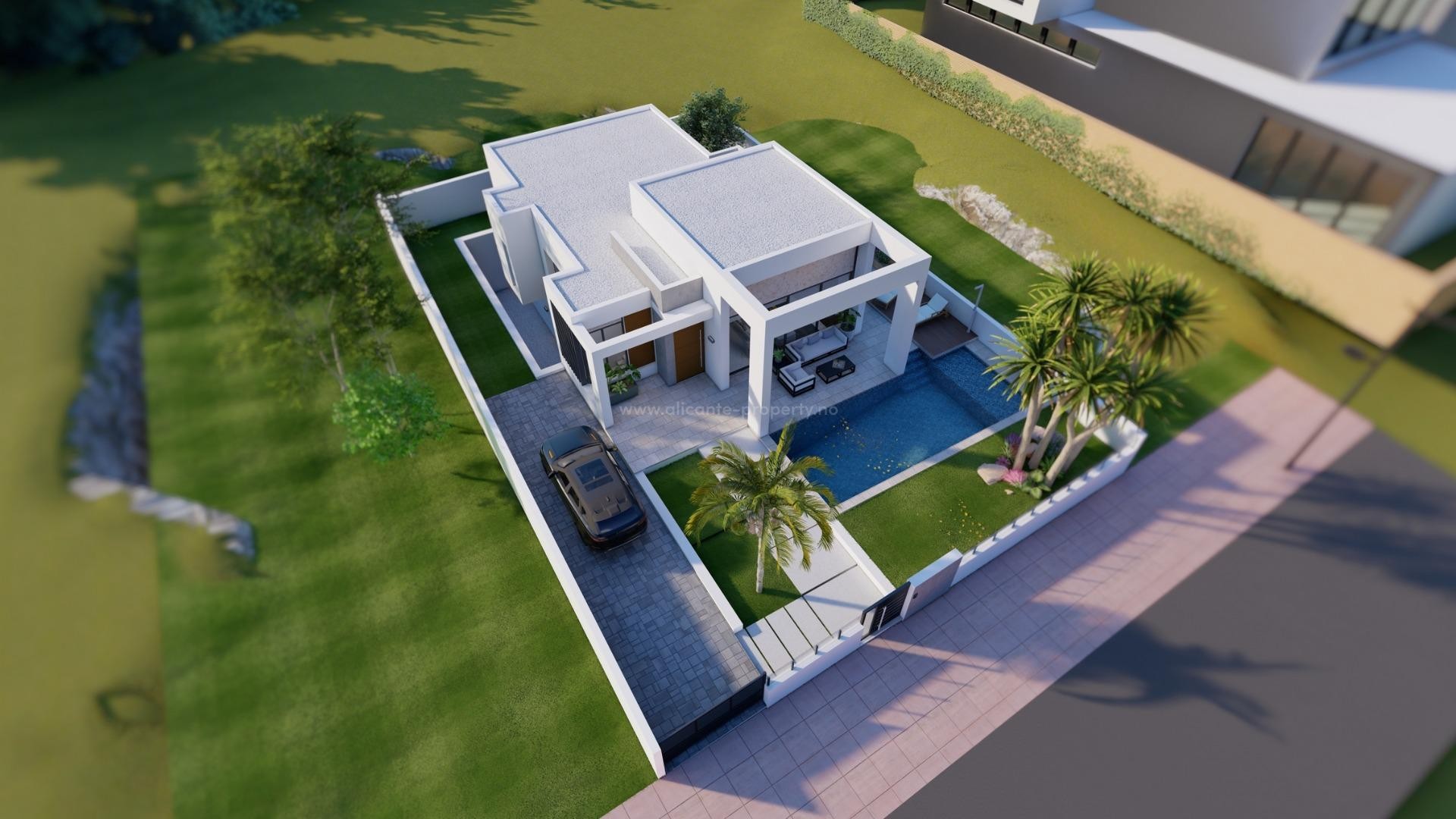New built modern villa in Dona Pepa, Rojales, 3 bedrooms, 2 bathrooms, private garden with pool, terrace, cellar and parking