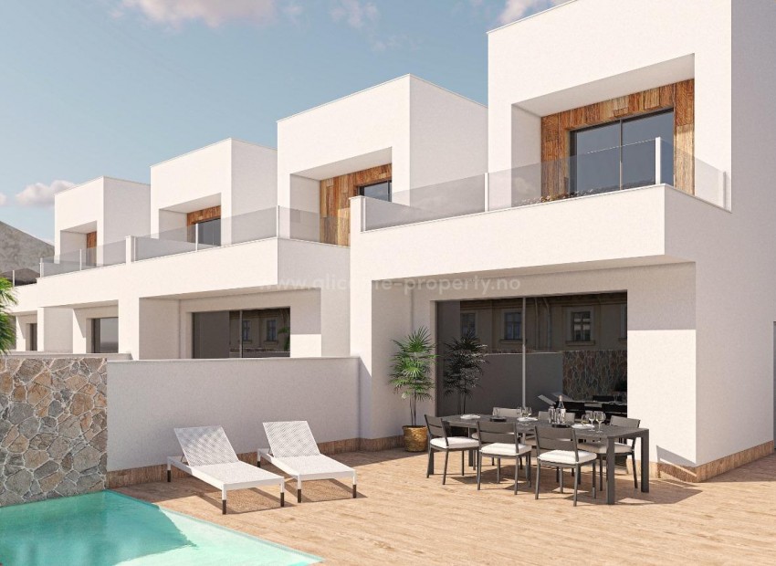 NEW BUILT SEMI-DETACHED APARTMENTS IN EL MOJON, Pilar de la Horadada, 3 bedrooms, 2 bathrooms, private solarium, private garden with pool and parking