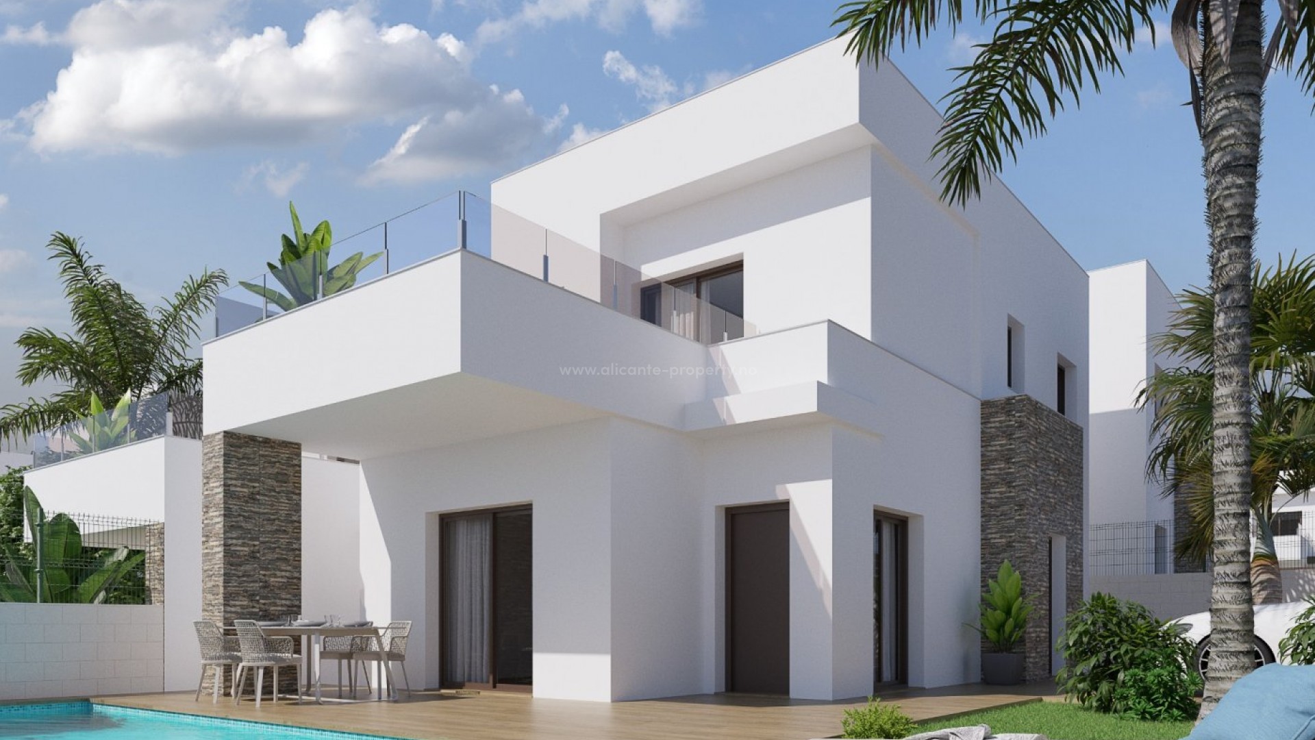 New built villas/houses in Vistabella Golf resort, 3 bedrooms, 3 bathrooms, private pool, garden, possible with large solarium. Brilliant golf course.