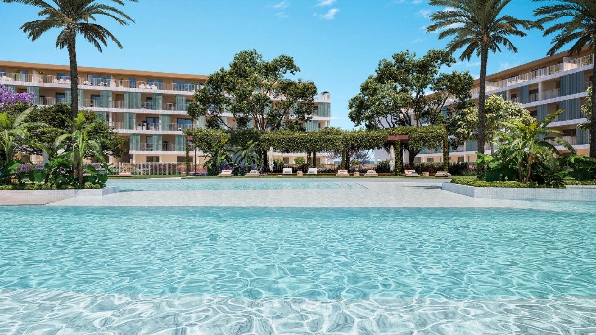 New exclusive residential complex in Denia, 2/3/4 bedrooms, 2 bathrooms, all apartments have a terrace, great communal swimming pool for both adults and children, nice view