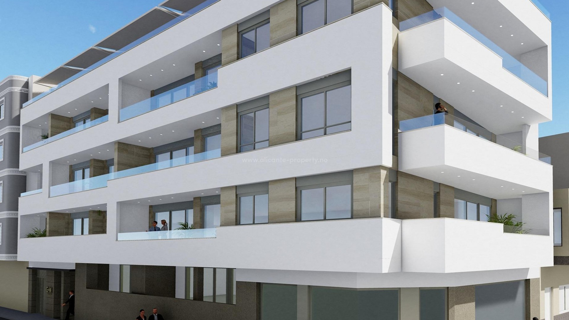 New homes in Torrevieja, 1/2/3 bedrooms, 1/2 bathrooms, close to Los Locos beach, all with terraces from 7m2 to 55m2, shared solarium, hot tub, sauna