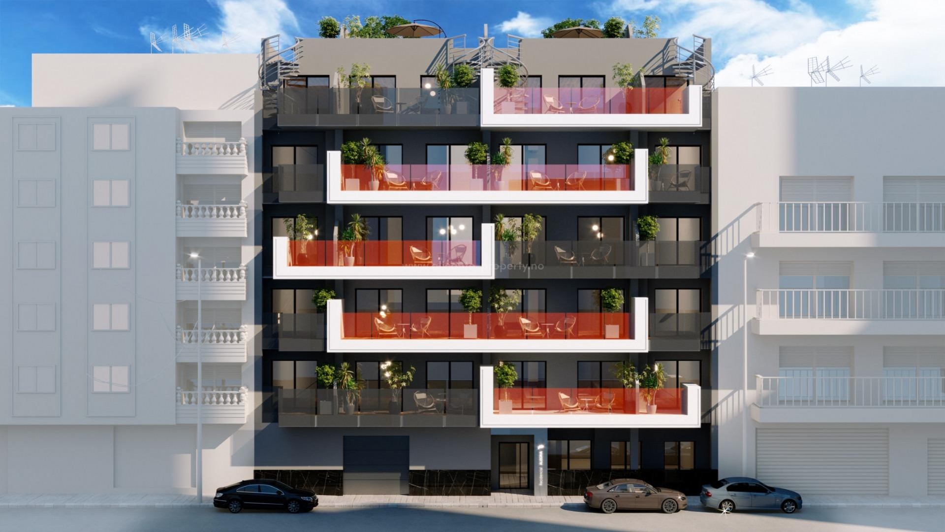 New homes in Torrevieja, 21 apartments/penthouses, 2/3 bedrooms, 2 bathrooms, large terraces, communal swimming pool and sauna, underground parking