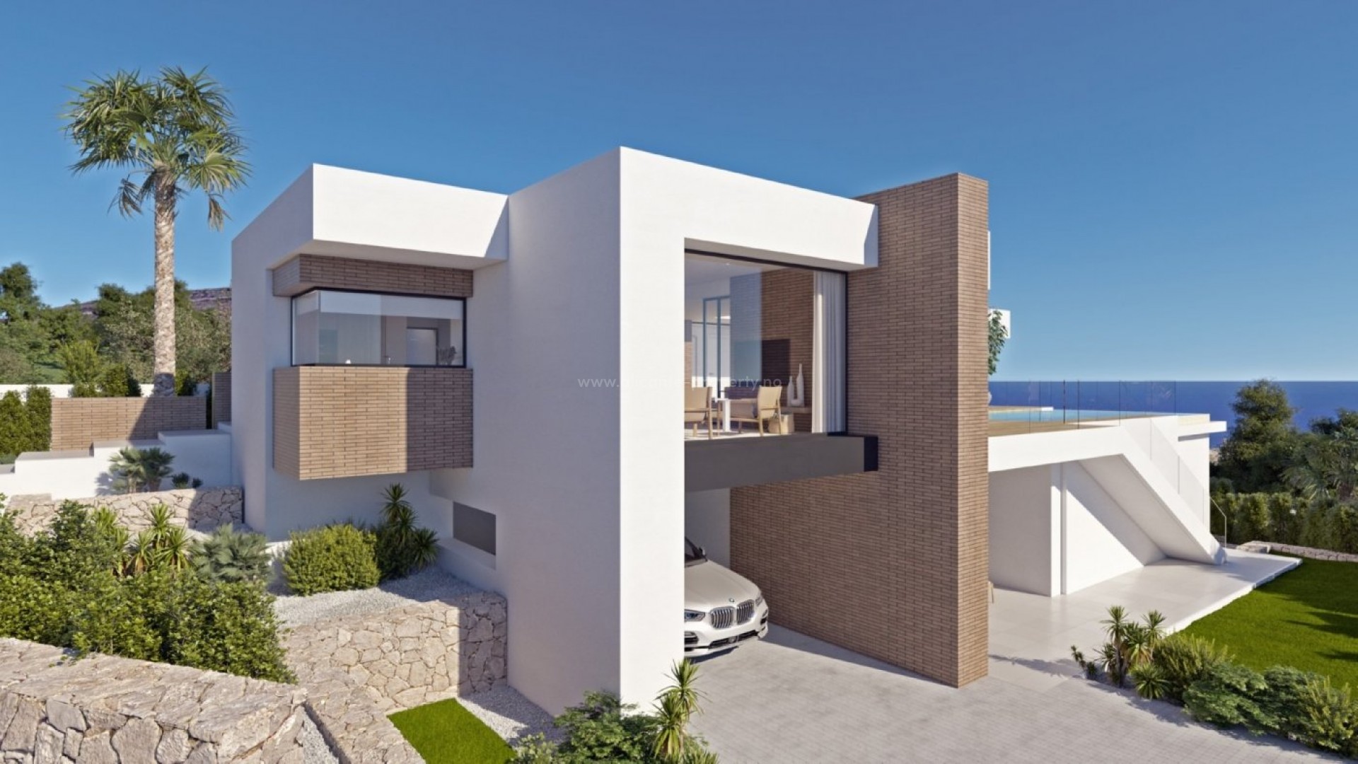 Newly built luxury villa in Benitachell, Cumbre del Sol, 3 bedrooms, 4 bathrooms, the terrace of more than 70 m² is dominated by an infinity pool, fantastic views