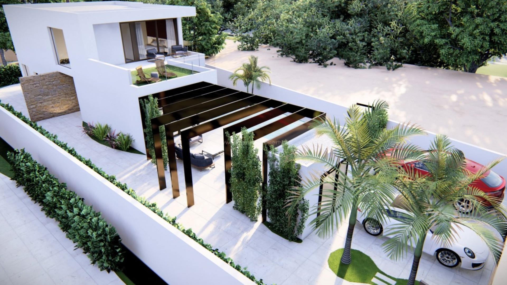 Nybygg hus/villa i La Zenia, Orihuela Costa, luksusvilla med gangavstand til stranden med 3 soverom, 2 bad, åpen kjøkkenløsning med romslig stue, terrasse