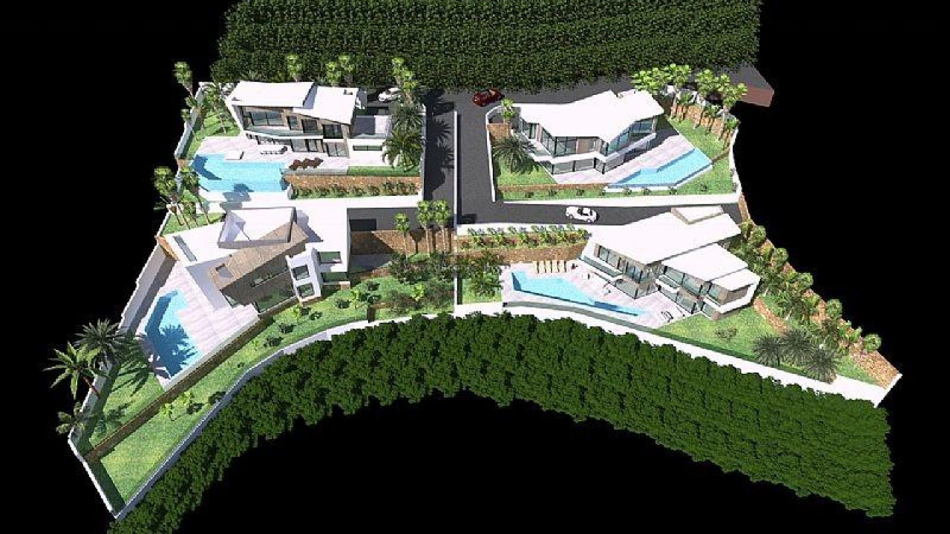Nybygg luksusvilla med havutsikt i Calpe, 4 soverom, 5 bad, privat hage med basseng. Nær strand og byene Altea, Benidorm, Teulada-Moraira, Benissa    