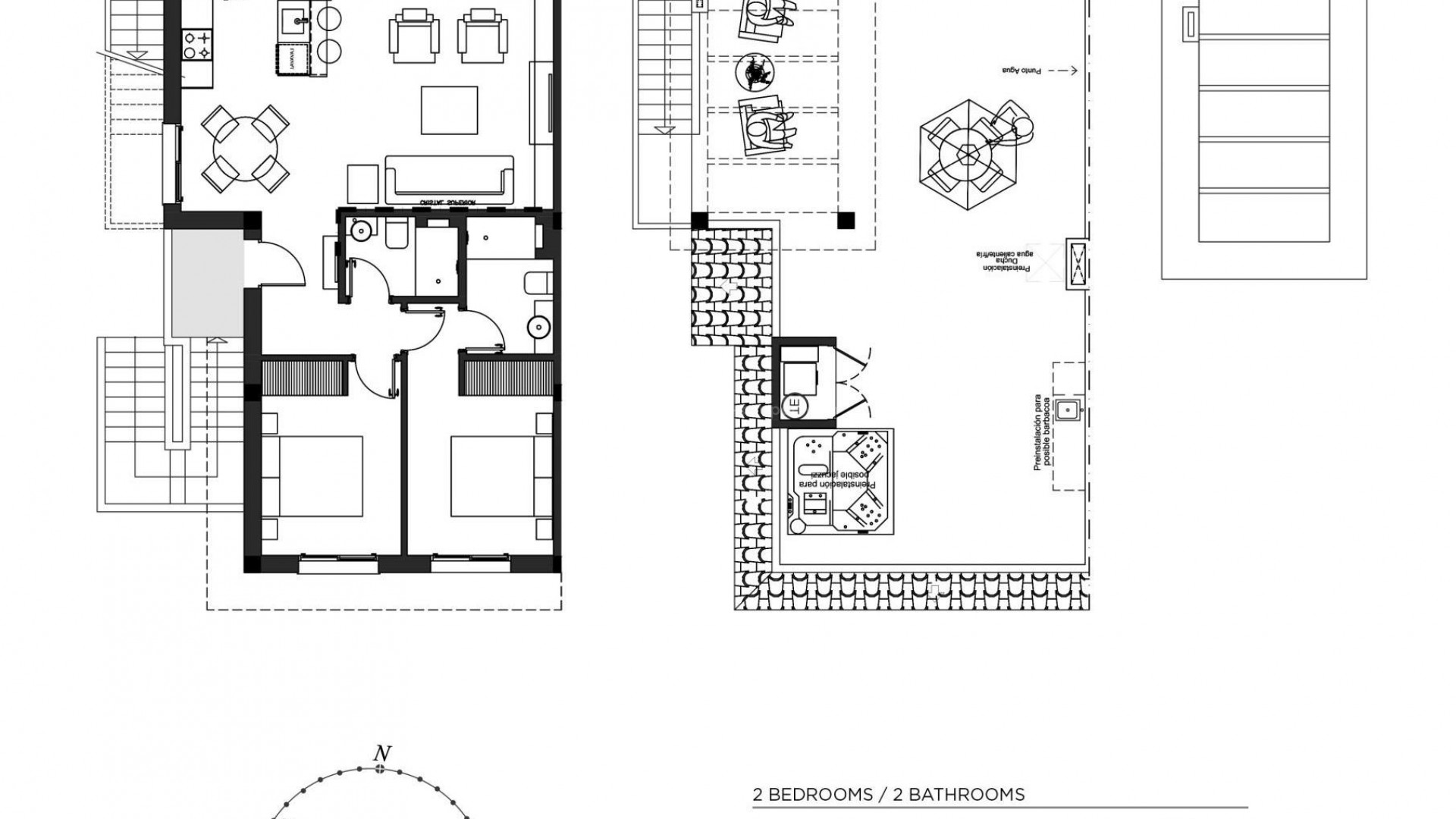 Nybygget boligkompleks med bungalowleiligheter, rekkehus og tomannsboliger i Rojales, 2/3 soverom, 2/3 bad, terrasser, privat hage og solarium