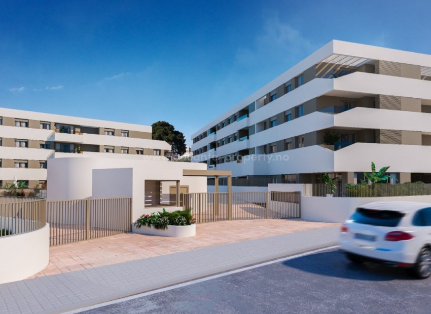 Nybygget leiligheter i San Juan de Alicante, 1/2/3/4 soverom, 2 bad, store terrasser, felles svømmebasseng og privat parkering
