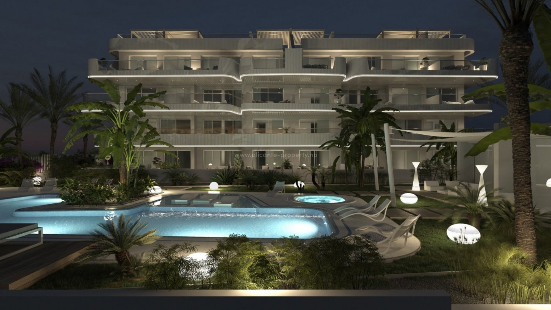 Nybygget luksusboligkompleks i Lomas de Cabo Roig, leiligheter/toppleiligheter, 2/3 soverom, 2 bad, flotte fellesområder, stort svømmebasseng