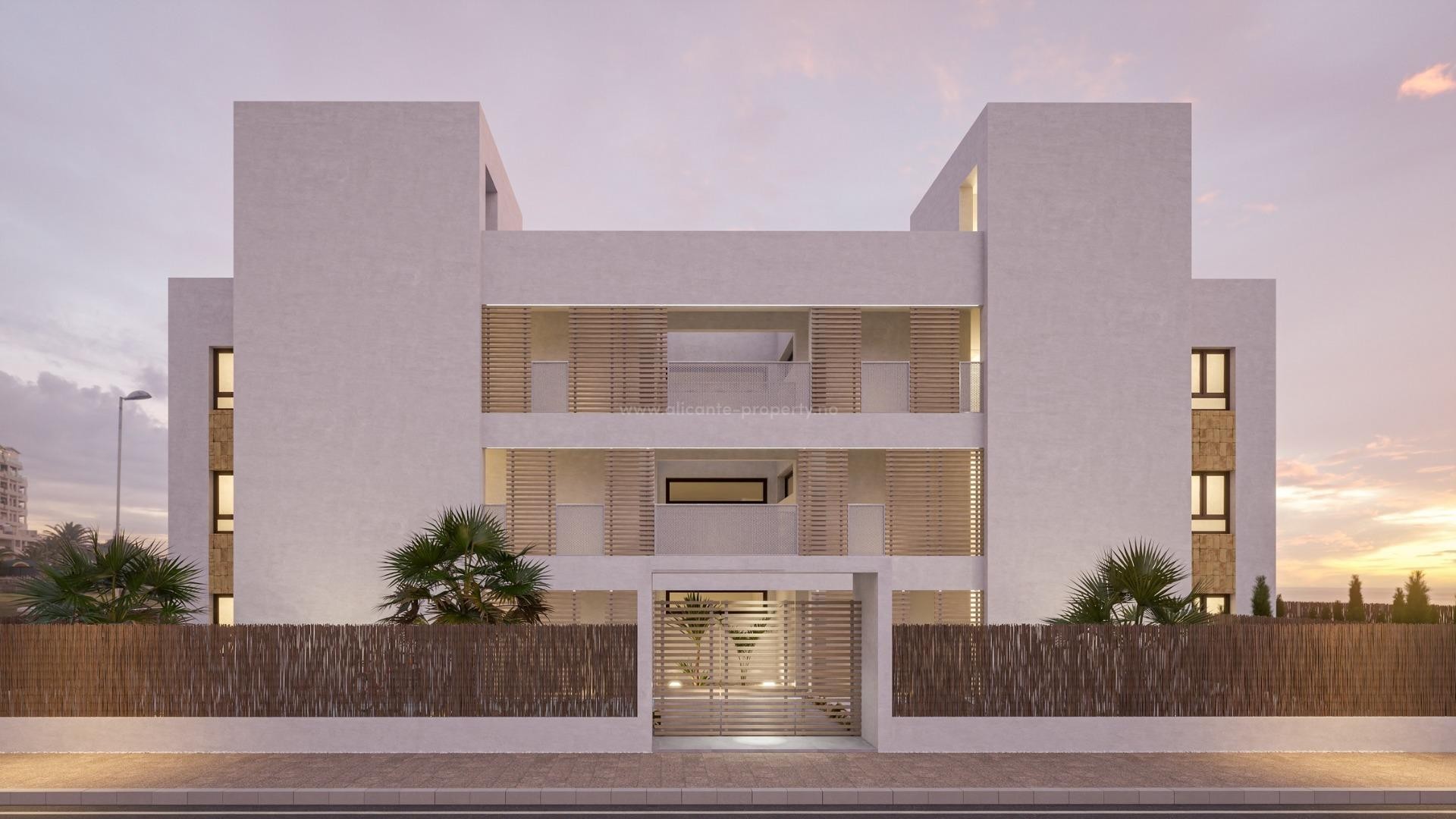 Nybygget moderne boligkompleks i Orihuela Costa, 2 soverom, 2 bad, felles basseng og hage. Noen leiligheter med romslige solterrasse