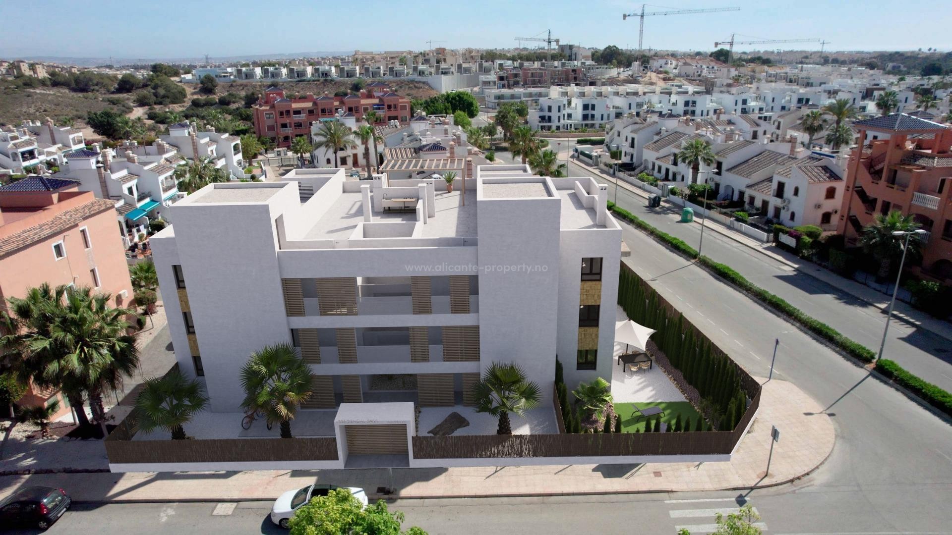 Nybygget moderne boligkompleks i Orihuela Costa, 2 soverom, 2 bad, felles basseng og hage. Noen leiligheter med romslige solterrasse