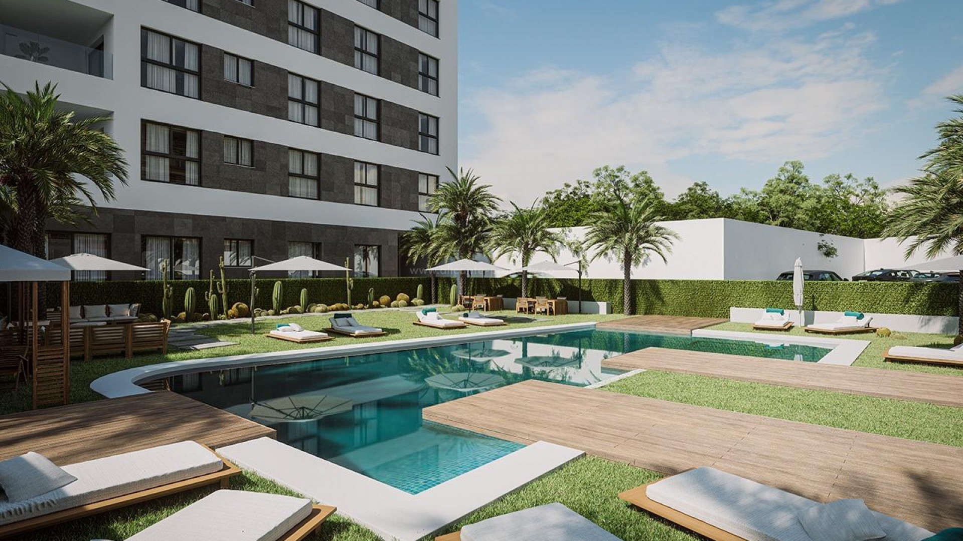 Nye leiligheter og toppleiligheter i Guardamar del Segura, 2/3 soverom, terrasse, grønne områder og et felles svømmebasseng. Nær fine strender.