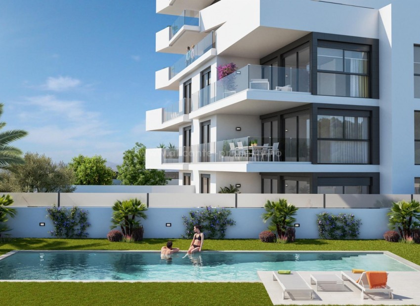 Nye leiligheter og toppleiligheter i Guardamar del Segura, 3 soverom, 2 bad, romslige terrasser, åpen kjøkkenløsning med stue, toppleilighet med solarium