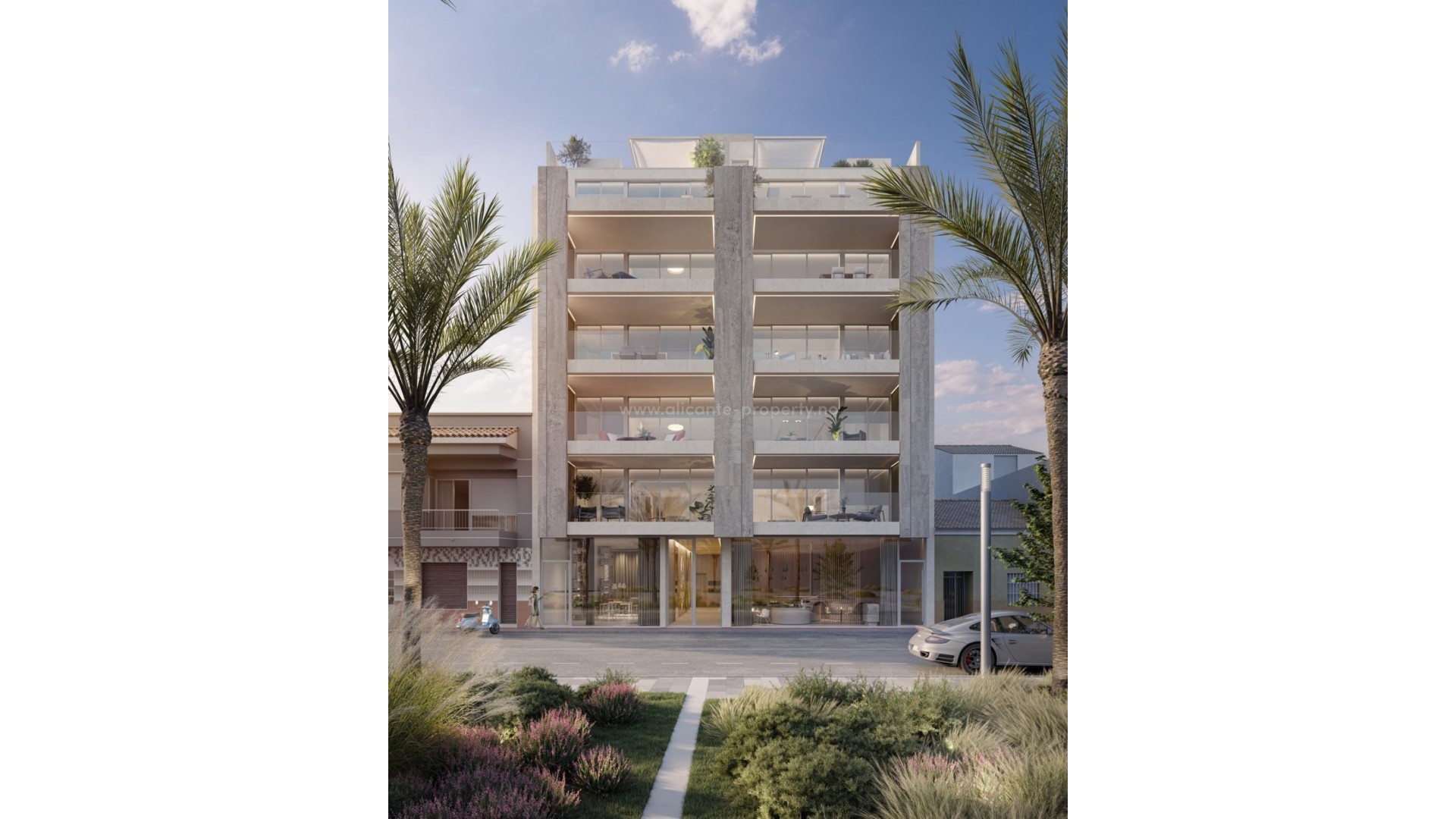 Penthouse apartments in La Mata,Torrevieja, 3 bedrooms, 2 bathrooms, large shared roof terrace with jacuzzi and west facing views, underground parking spaces
