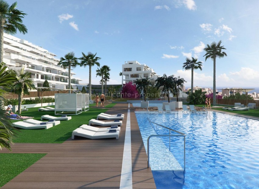 Residential complex in Finestrat with sea view, villas, apartments/penthouses, duplex, Many different types of housing, Communal swimming pool 200 m²,