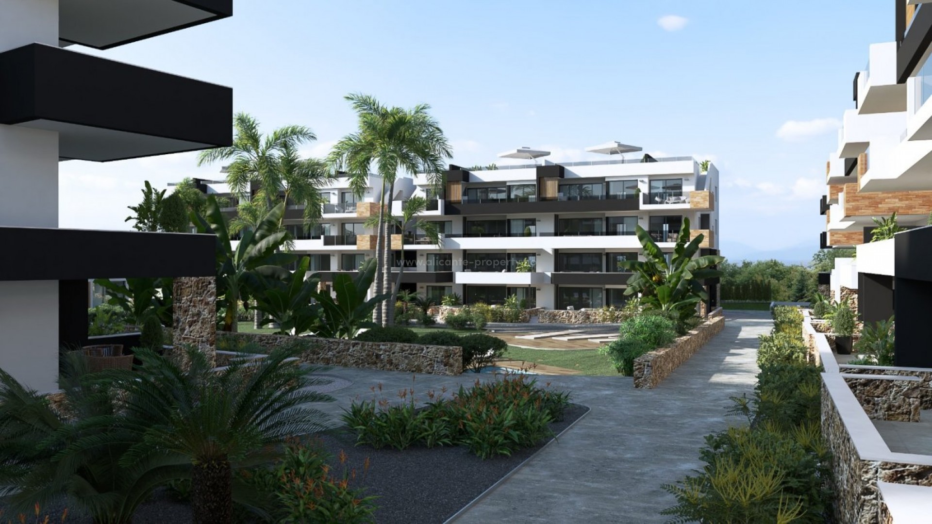 Residential complex of modern apartments/penthouses in Los Altos, Orihuela Costa, 2 bedrooms, 2 bathrooms, garden or terrace or private solarium.