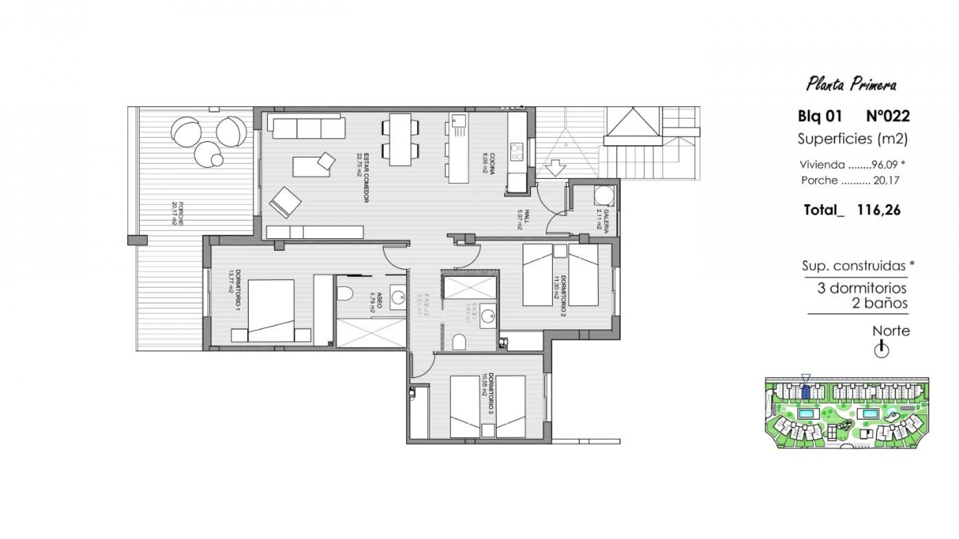 Residential complex with apartments in El Raso, Guardamar del Segura, 2/3 bedrooms, glazed GYM-Spa area overlooking green areas, swimming pools