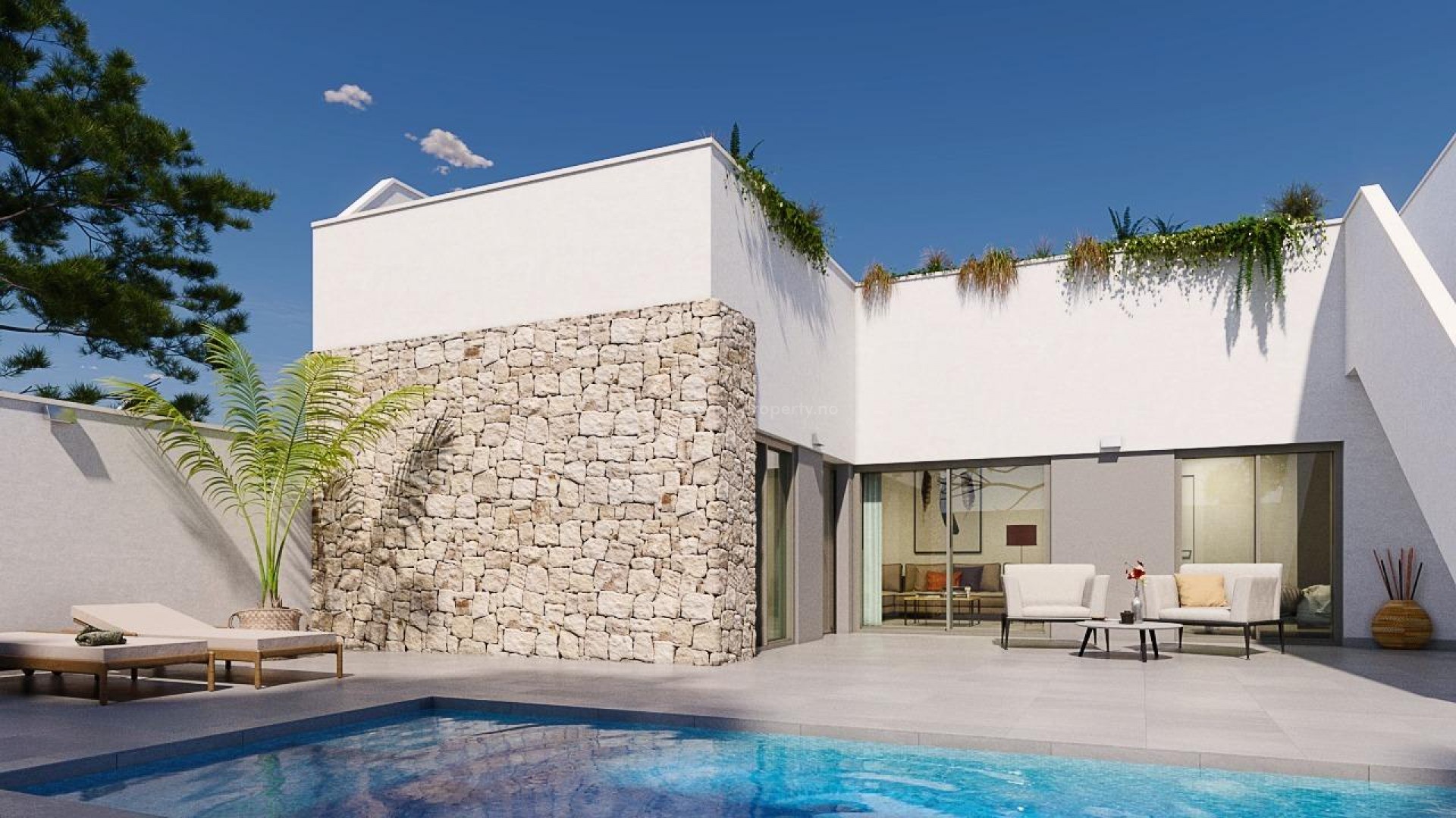 Semi-detached house in Pilar de La Horadada, 2 bedrooms, 2 bathrooms, private solarium, possibility of private swimming pool, garden with parking.