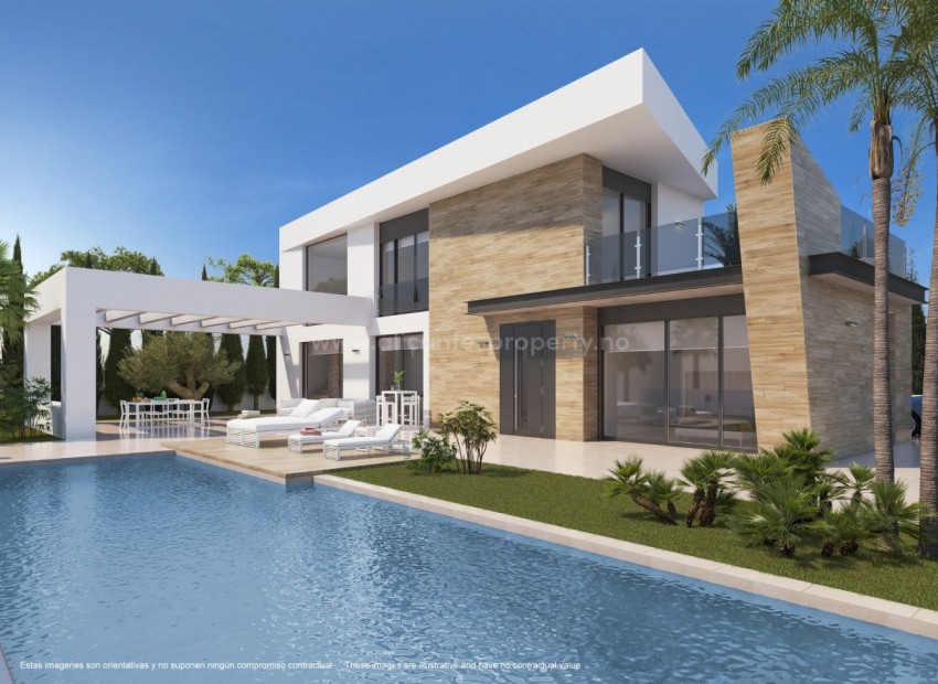 Unique independent custom villas in Ciudad Quesada, 3 bedrooms, 3 bathrooms. The three models of villa can be adapted to the smallest detail, private pool