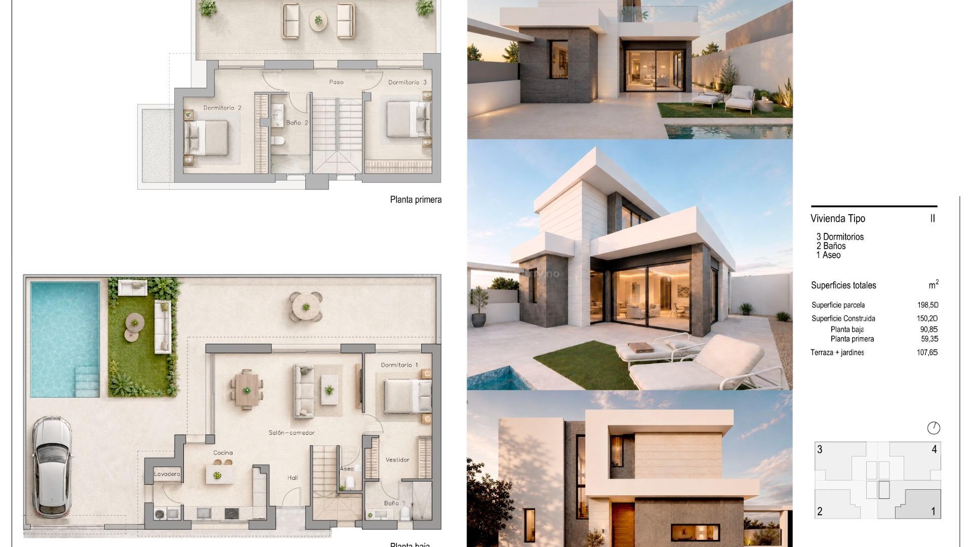 Villa en pueblo