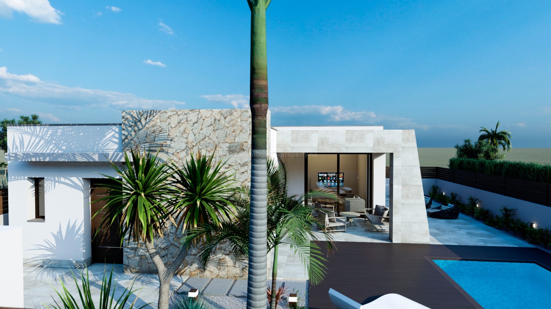 Villa /hus i Benijofar, 3 doble soverom, 2 komplette bad, solarium, privat pool, 10 min til vakker strand i Guardamar, egen grillplass. Tett på infrastruktur