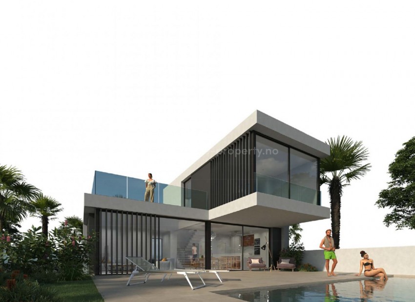 Villaer/hus i Rojales, 3 etasjer, med 4 soverom og 4 bad, terrasse, basseng, utsikt. 2 minutter fra La Marquesa Golf, 5 minutter til bysentrum  