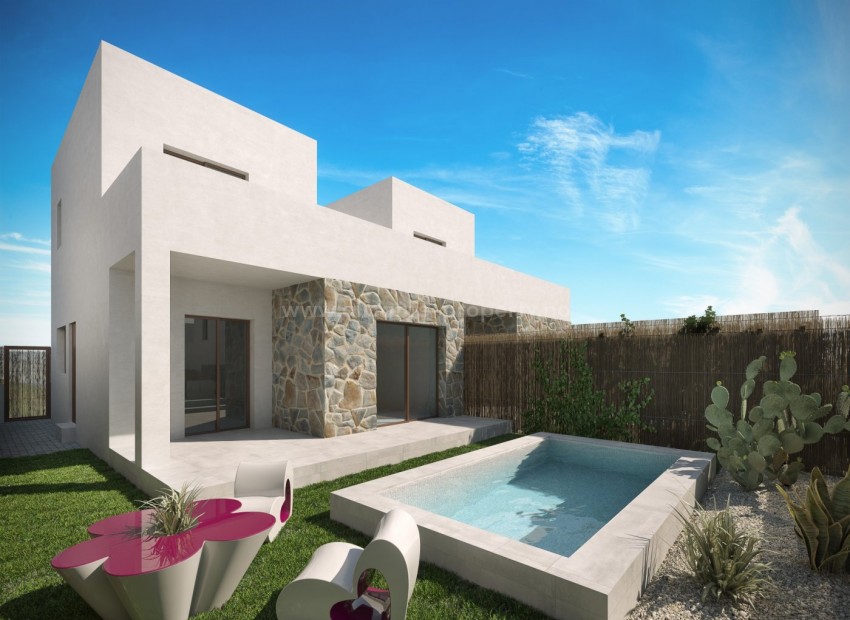 Villas/houses in Orihuela Costa, 3 bedrooms, 2 bathrooms, garden with communal pool, also possible for private pool, underground parking